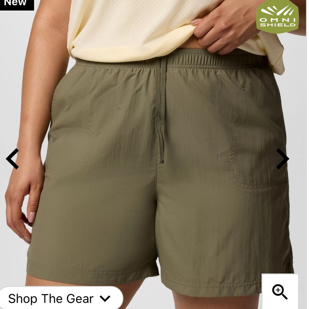 Columbia Green Athletic Shorts Lightweight Quick-Dry Sandy River Plus 3x